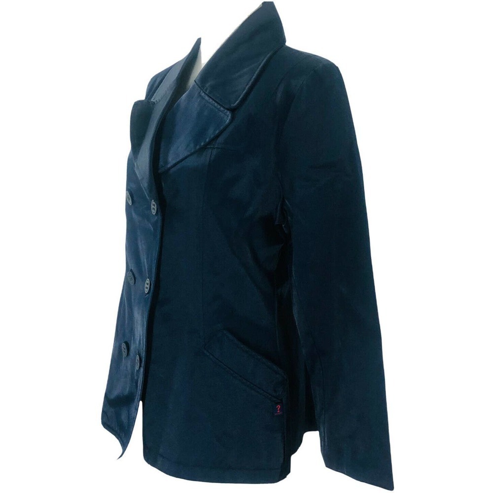 Guess Womens Size L Blue Lightweight Raincoat Peacoat Pea Coat Jacket NWOT - Picture 2 of 10